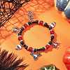Halloween Alloy Charm Bracelets BJEW-TA00676-1