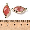 Cherry Quartz Glass Faceted Connector Charms G-K347-03G-06-3