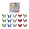 30Pcs 5 Colors Zinc Alloy Butterfly Jewelry Charms FIND-TA0001-61-1