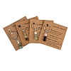4 Styles Round Natural Mixed Stone Keychains KEYC-YW0001-33-2