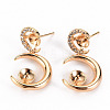 Brass Micro Pave Clear Cubic Zirconia Stud Earring Findings LS-KK-S356-246-NF-1