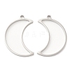 Non-Tarnish 304 Stainless Steel Open Back Bezel Moon Pendants LS-STAS-Z040-07P-1