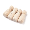 (Defective Closeout Sale for Wood Grains & Crackle)Unfinished Wood Female Peg Dolls People Bodies WOOD-XCP0001-67B-4