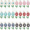 SUPERFINDINGS 24Pcs 6 Colors Rack Plating Alloy Enamel Pendants ENAM-FH0001-31-1