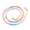 Rainbow Polymer Clay Heishi Beaded Eyeglasses Chains AJEW-EH00316-2
