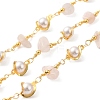 Handmade Natural Rose Quartz Chip Beaded Chains CHC-M024-22G-04-1