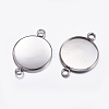 Tarnish Resistant 304 Stainless Steel Cabochon Connector Settings LS-STAS-P161-29-20mm-1