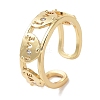 Rack Plating Brass Pave Clear Cubic Zirconia OPen Cuff Rings RJEW-M172-17G-1