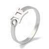 Non-Tarnish Constellations 304 Stainless Steel Open Cuff Ring for Women RJEW-L122-001P-08-1