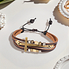 1Pc PU Leather Multi-strand Bracelets BJEW-CL0001-53-5