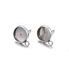 Non-Tarnish 304 Stainless Steel Stud Earring Settings LS-STAS-H467-08P-8mm-2