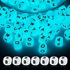 20Pcs Luminous Cube Letter Silicone Beads 12x12x12mm Square Dice Alphabet Beads with 2mm Hole Spacer Loose Letter Beads for Bracelet Necklace Jewelry Making JX437B-1