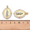 Brass with ABS Imitation Pearl Pendants KK-T070-16G-03-3