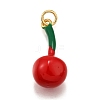 Brass Enamel Pendants KK-K401-47D-G-1