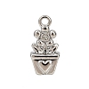 Brass Pave Clear Cubic Zirconia Pendants KK-L238-08P-1