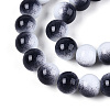 Two Tone Opaque Baking Paint Glass Beads Strands DGLA-Q027-8mm-04-3