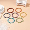 7Pcs Natural & Synthetic Mixed Gemstone Chips & Resin Evil Eye Beaded Stretch Bracelets Set BJEW-JB08814-2