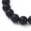 Natural Black Agate(Dyed) Beads Stretch Bracelets BJEW-JB04801-02-3