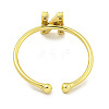 Rack Plating Brass Open Cuff Rings for Women RJEW-F162-02G-N-3