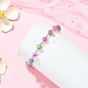 Natural Multicolor Tourmaline Beaded Link Chain Bracelets for Women BJEW-JB13742-2
