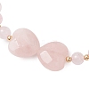Natural Rose Quartz Beaded Stretch Bracelets for Women BJEW-TA00622-3