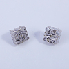 Exquisite Hollow Flower Pattern Square Brass Stud Earrings OD8850-3