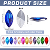 192Pcs 12 Colors Glass Rhinestone Cabochons GLAA-PH0004-37-2