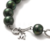 Dyed Natural Pearl Beaded Necklace with 304 Stainless Steel Chains NJEW-K255-02P-2