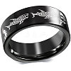 Shark Pattern 201 Stainless Steel Finger Rings FS-WG835B4-01-1