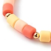 Handmade Polymer Clay Column Beads Stretch Bracelets BJEW-JB06425-5