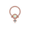 304 Stainless Steel Nose Ring with Brass Pave Clear AB Cubic Zirconia Planet Charms FS-WG57CFD-06-1