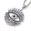 Rack Plating Brass Micro Pave Colorful Cubic Zirconia Eye Pendant Rope Chain Necklaces NJEW-P317-01P-1