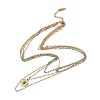 Synthetic Turquoise Sun Pendant Multi Layered Necklace with Plastic Beaded NJEW-P269-18A-G-1