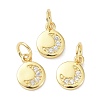 Brass Micro Pave Cubic Zirconia Charms ZIRC-C022-23G-2