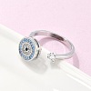 Rotatable Open Ring with Cubic Zirconia RJEW-Q776-02P-01-3