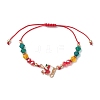 Christmas Glass Braided Bead Bracelets BJEW-JB10892-01-1