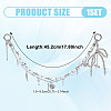 Brass Chains & Acrylic Beaded Double Layer Bowknot Purse Decorative Chains HJEW-NB00281-2