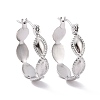 Non-Tarnish 304 Stainless Steel Oval Wrap Hoop Earrings for Women LS-EJEW-G293-29P-1