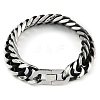 304 Stainless Steel Cuban Link Chain Bracelets for Men BJEW-B102-10AS-1