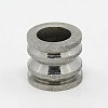 Tarnish Resistant Stainless Steel Large Hole Column Textured Beads STAS-G037-09-1