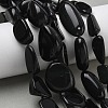 Natural Black Stone Beads Strands G-L650-D01-01-1