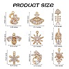 9Pcs 9 Style Brass Micro Pave Clear Cubic Zirconia Pendants KK-SZ0005-44-7