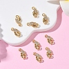 SHEGRACE Brass Micro Pave Clear Cubic Zirconia Connector Charms XGRQ3D518-509G-4