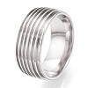 201 Stainless Steel Grooved Finger Ring Settings STAS-WH0047-08S-2