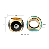 6Pcs 3 Colors Brass European Enamel Beads KK-LS0001-48-3