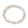 Halloween Dyed Synthetic Turquoise Skull & Round Beaded Stretch Bracelets for Men Women BJEW-JB12255-01-2