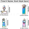 8 Pcs 4 Styles Zinc Alloy Replacement Zipper Sliders FIND-GF0001-41MC-2