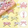 30Pcs 6 Colors Opaque Printed Acrylic Pendants MACR-FS0002-45-2