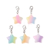 10Pcs Glitter Star Opaque Resin Pendant Decorations HJEW-JM02875-2