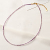 Natural Amethyst Faceted Round Beaded Necklaces GJ4349-1-1